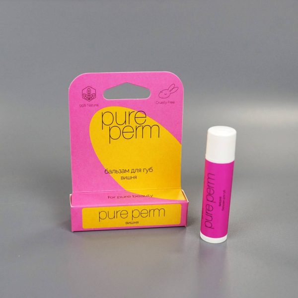 Натуральный бальзам для губ с пчелиным воском Pure Perm Вишня — изображение 1