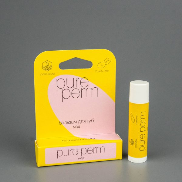 Натуральный бальзам для губ с пчелиным воском Pure Perm Мед — изображение 1